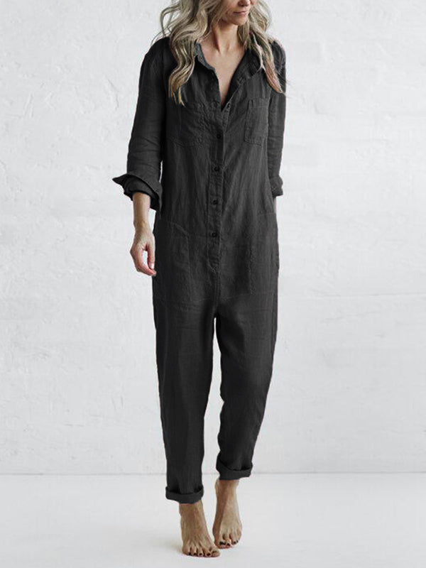 Mikayla - Casual Button-Up Jumpsuit