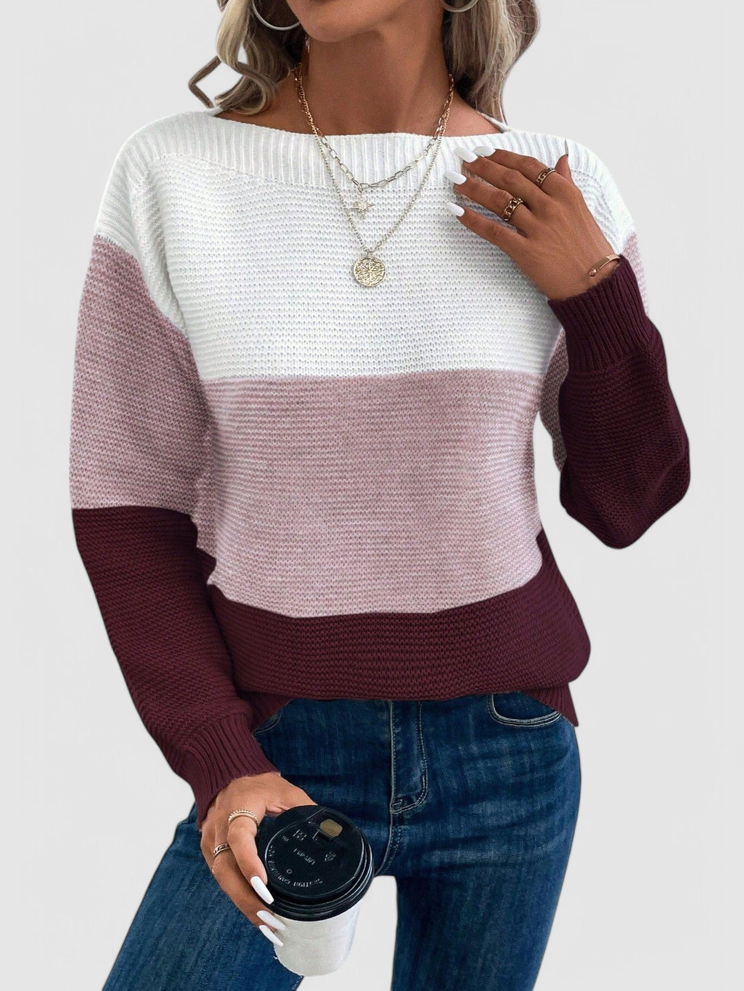 Olivia - Colorblock Knit Sweater