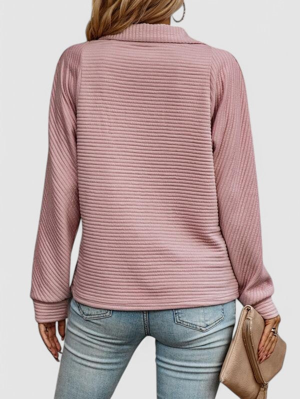 Rebecca - Textured Quarter-Zip Pullover