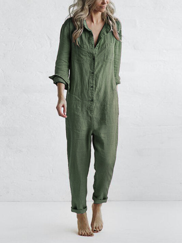 Mikayla - Casual Button-Up Jumpsuit
