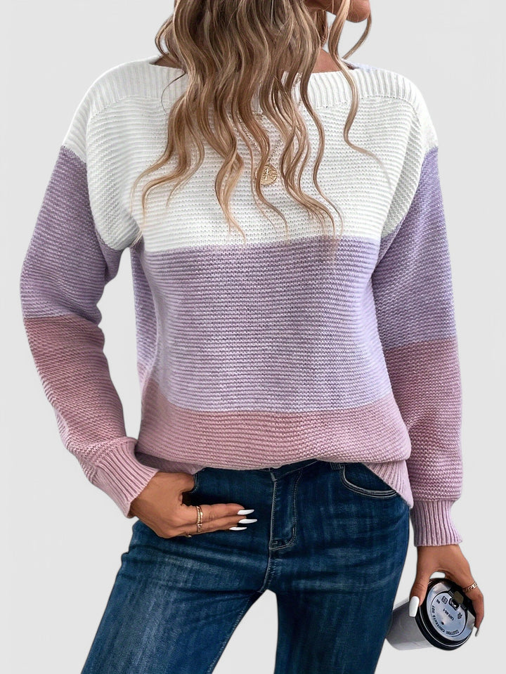 Olivia - Colorblock Knit Sweater