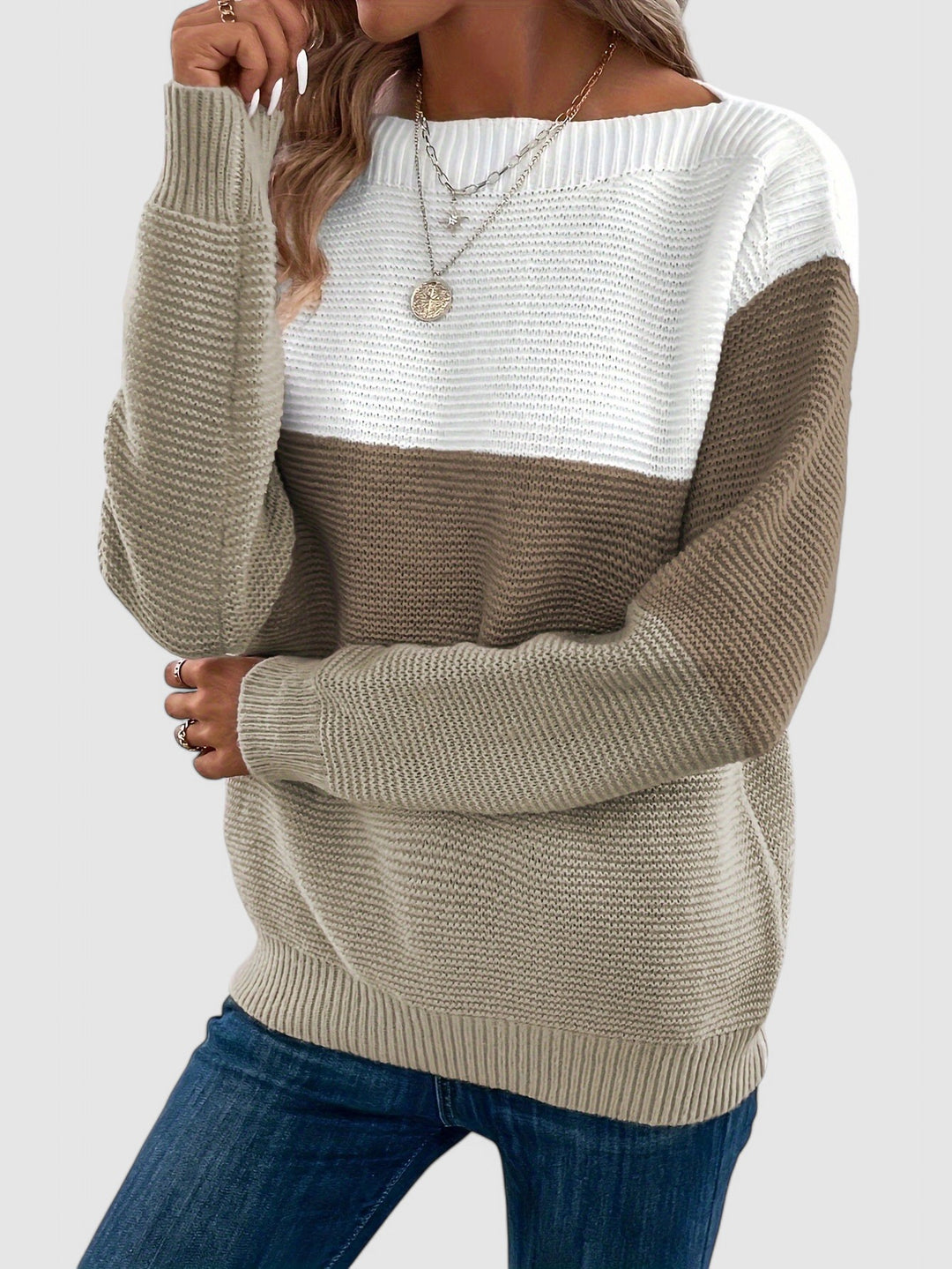 Olivia - Colorblock Knit Sweater