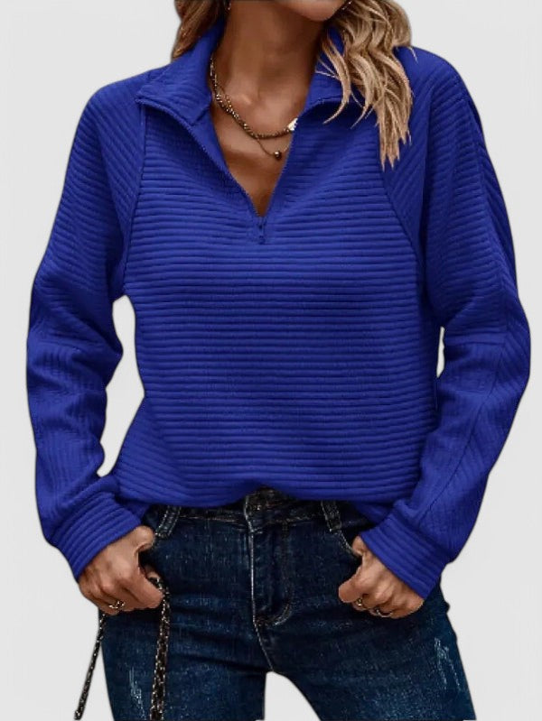 Rebecca - Textured Quarter-Zip Pullover
