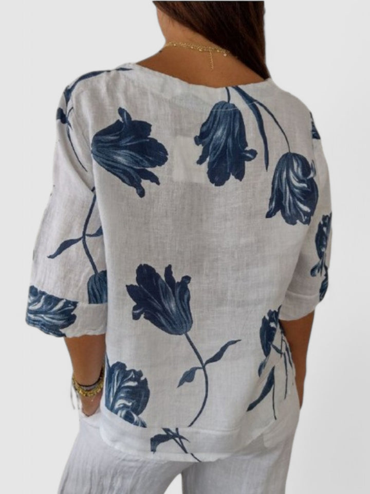 Catherine - Elegant Floral Blouse