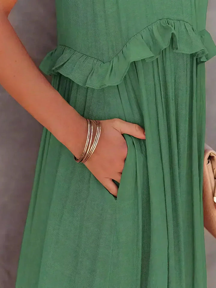 Victoria - Halter Ruffle Maxi Dress