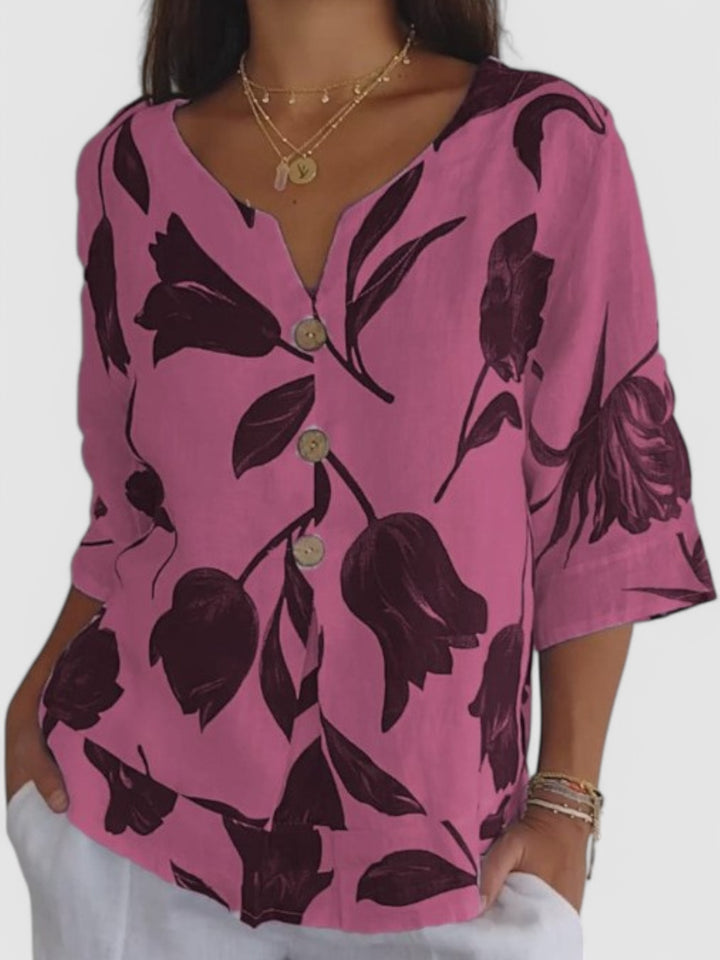 Catherine - Elegant Floral Blouse