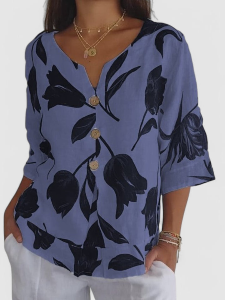 Catherine - Elegant Floral Blouse