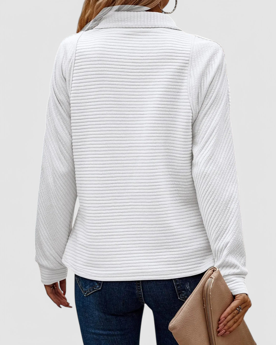 Rebecca - Textured Quarter-Zip Pullover