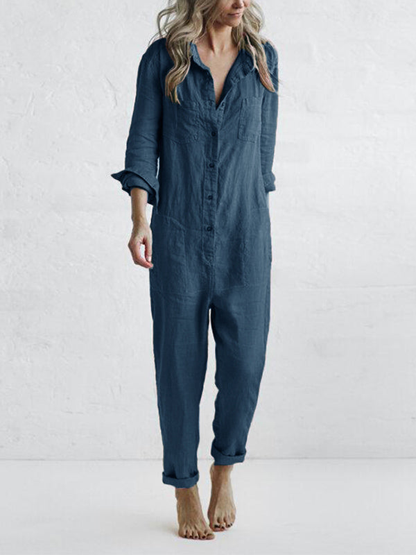 Mikayla - Casual Button-Up Jumpsuit
