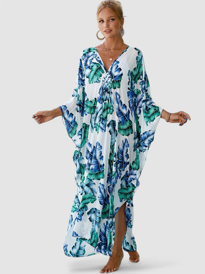 Alina - Tropical Palm Leaf Dress