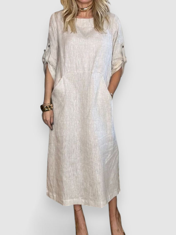 Colleen™ - Elegant Pocket Midi Dress
