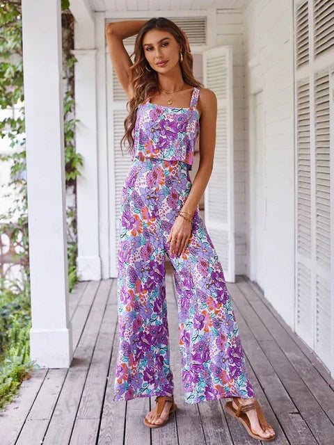 Sandra - Floral Wide-leg Jumpsuit
