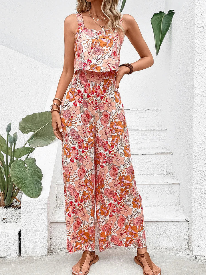 Sandra - Floral Wide-leg Jumpsuit