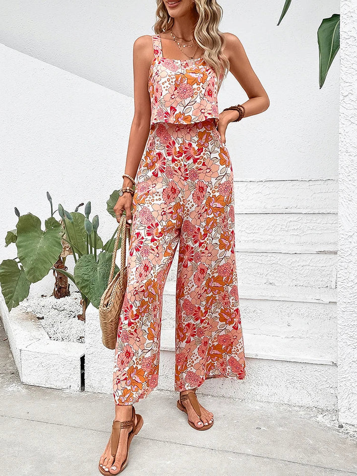 Sandra - Floral Wide-leg Jumpsuit