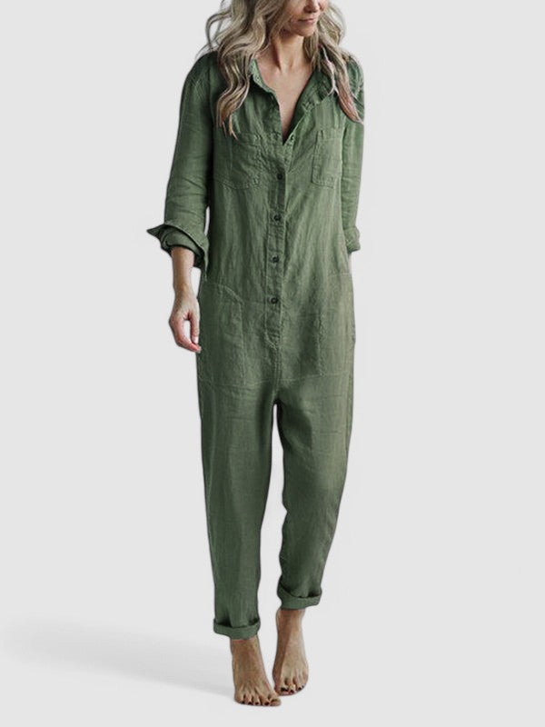 Mikayla - Casual Button-Up Jumpsuit