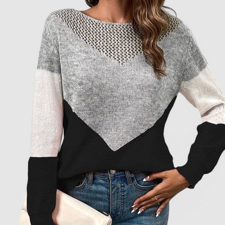 Amelia - Chevron Openwork Sweater