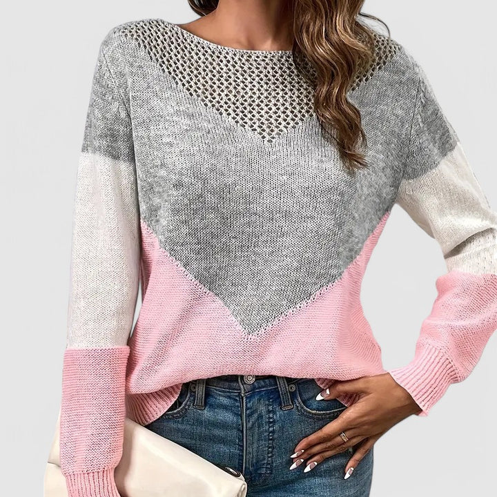 Amelia - Chevron Openwork Sweater
