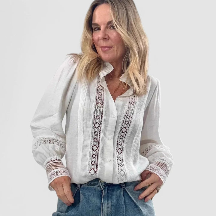 Nelly - Embroidered Lace Blouse