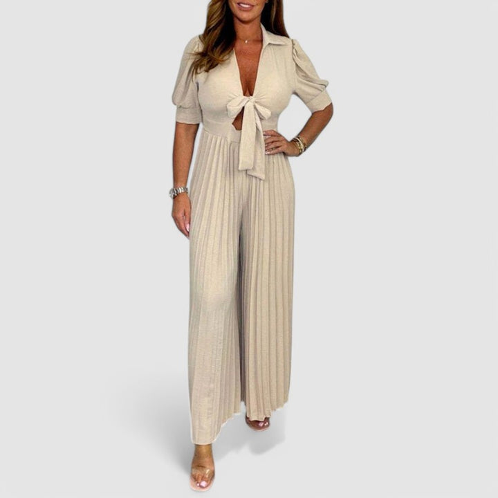 Veronica - Pleated Palazzo Jumpsuit
