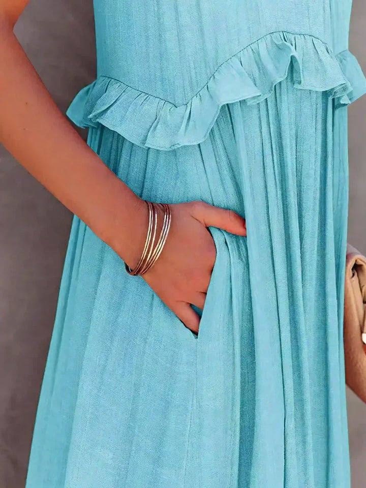 Victoria - Halter Ruffle Maxi Dress