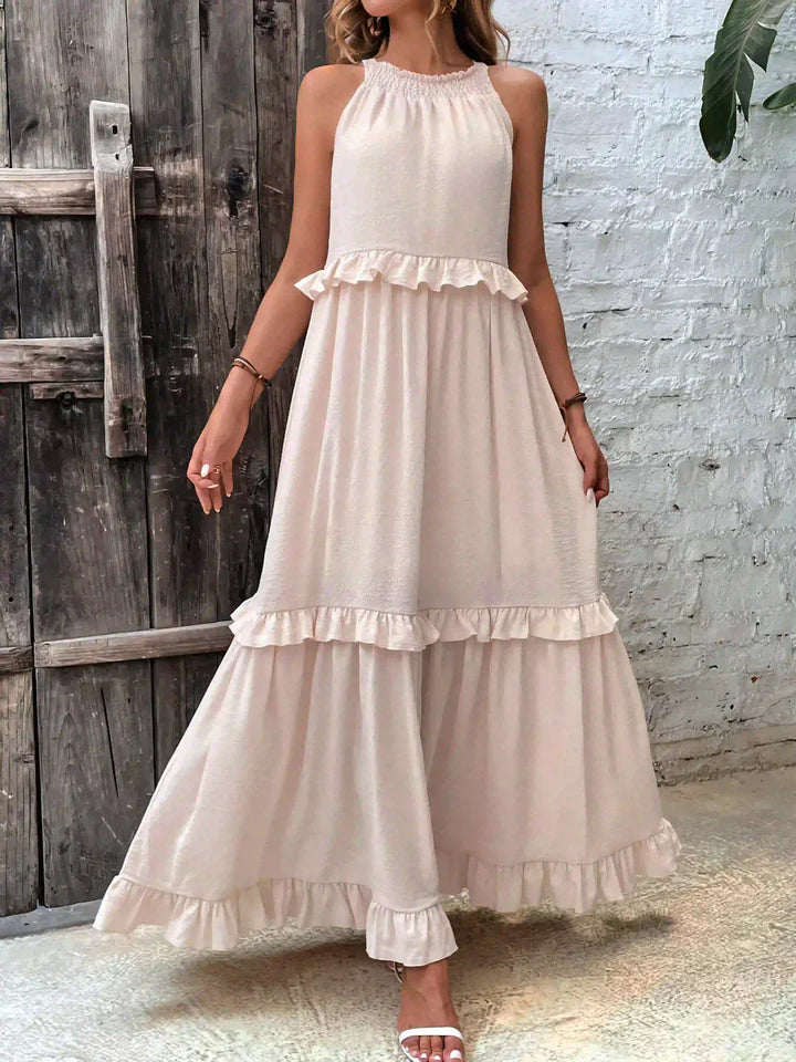 Victoria - Halter Ruffle Maxi Dress