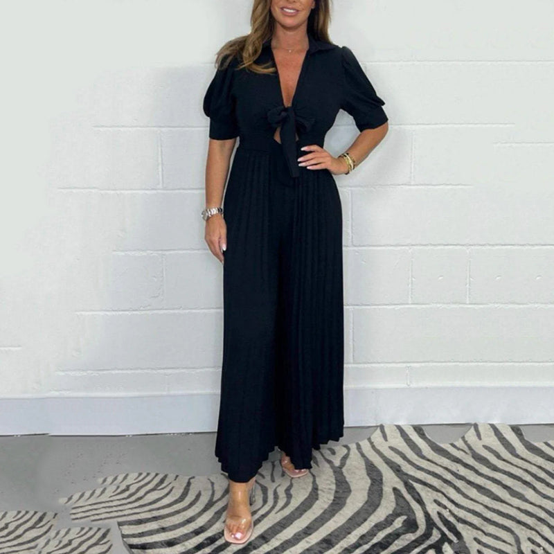 Veronica - Pleated Palazzo Jumpsuit