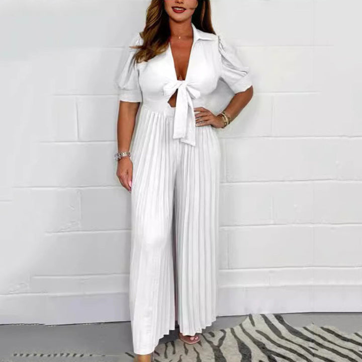 Veronica - Pleated Palazzo Jumpsuit